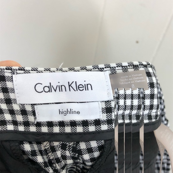 Calvin Klein Straight Fit Highline Checkered Dress Pants Sz 8 - Picture 9 of 10